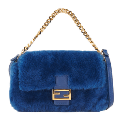 Mini Baguette, Shearling, Blue, 8M0354, S/E, 3*